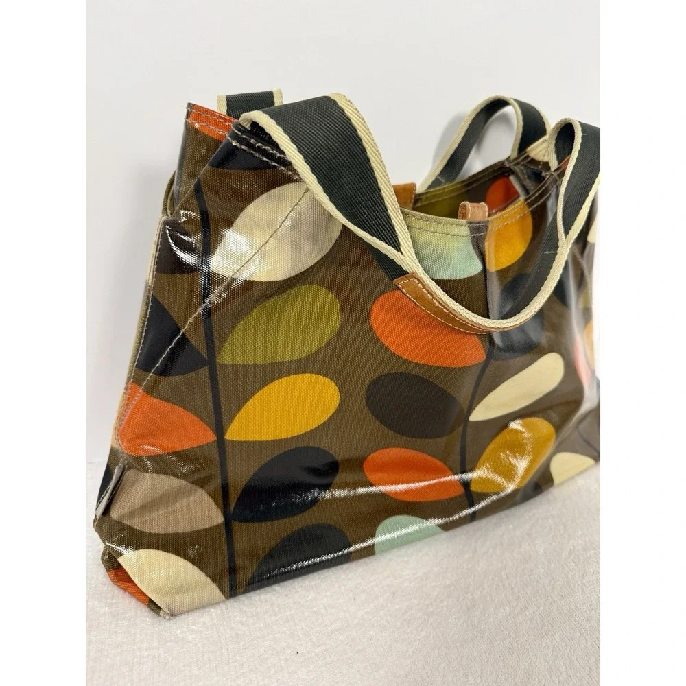 Orla Kiely Etc PVC Tote Bag Retro Stem Leaf Print Shoulder Handbag
